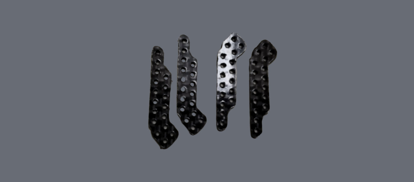 ShotGun Shock Tab Extensions (Set of 4)-1.5mm 3K Carbon Fiber/ for All scx24 chassis